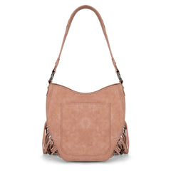 MW1323G-918  Montana West Tooled Fringe Collection Hobo Shoulder Bag