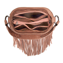 MW1323G-918  Montana West Tooled Fringe Collection Hobo Shoulder Bag