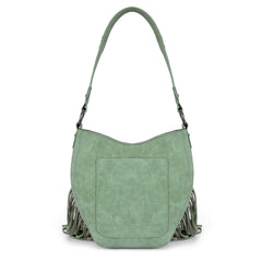 MW1323G-918  Montana West Tooled Fringe Collection Hobo Shoulder Bag