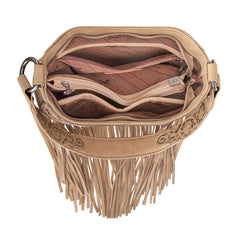 MW1323G-918  Montana West Tooled Fringe Collection Hobo Shoulder Bag