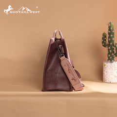 MW1326-8122  Montana West Cut-Out Embroidered  Collection Tote/Crossbody