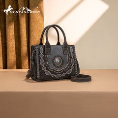 MW1331-8322   Montana West Concho Collection Small Tote/Crossbody