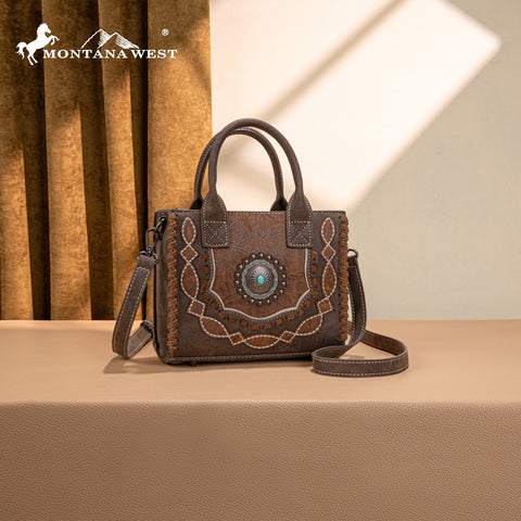 MW1331-8322   Montana West Concho Collection Small Tote/Crossbody