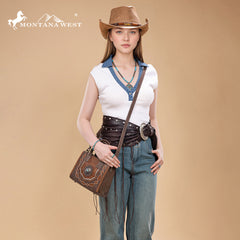 MW1331-8322   Montana West Concho Collection Small Tote/Crossbody