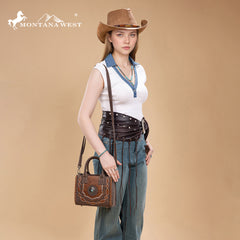 MW1331-8322   Montana West Concho Collection Small Tote/Crossbody