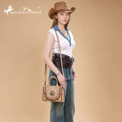 MW1331-8322   Montana West Concho Collection Small Tote/Crossbody