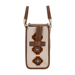 MW1333-8113 Montana West Aztec Retro Arrows Dual Sided Print Large Tote/Crossbody-Beige