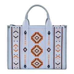 MW1333-8113 Montana West Aztec Retro Arrows Dual Sided Print Large Tote/Crossbody-Jean