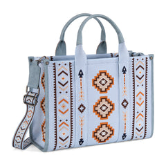 MW1333-8113 Montana West Aztec Retro Arrows Dual Sided Print Large Tote/Crossbody-Jean