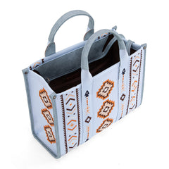 MW1333-8113 Montana West Aztec Retro Arrows Dual Sided Print Large Tote/Crossbody-Jean