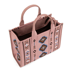 MW1333-8113 Montana West Aztec Retro Arrows Dual Sided Print Large Tote/Crossbody-Pink