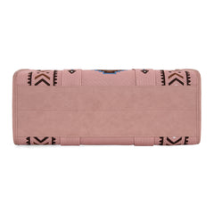 MW1333-8113 Montana West Aztec Retro Arrows Dual Sided Print Large Tote/Crossbody-Pink