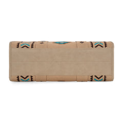 MW1333-8113 Montana West Aztec Retro Arrows Dual Sided Print Large Tote/Crossbody-Tan