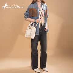 MW1334-1831  Montana West Embroidered Aztec Small Tote/Crossbody