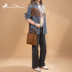 MW1334-1831  Montana West Embroidered Aztec Small Tote/Crossbody