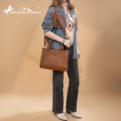 MW1334G-8250 Montana West Embroidered Concealed Carry Collection Tote