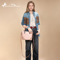 MW1335-8360 Montana West Embossed Collection Tote/Crossbody Bag