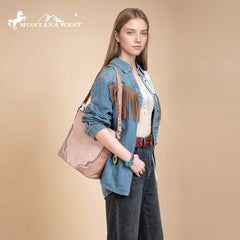 MW1335G-918  Montana West Embossed Collection Hobo Shoulder Bag