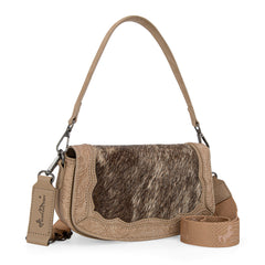 MW1336-8633  Montana West Hair-On Cowhide Mini Shoulder Bag/Crossbody/Clutch-Tan