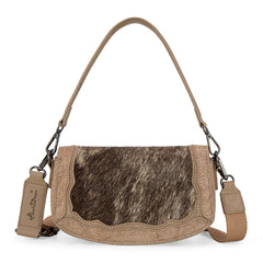 MW1336-8633  Montana West Hair-On Cowhide Mini Shoulder Bag/Crossbody/Clutch-Tan