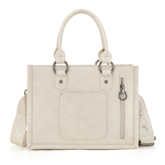 MW1339-2002  Montana West Tooled Concho Tote/Crossbody -Beige