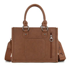 MW1339-2002  Montana West Tooled Concho Tote/Crossbody -Brown