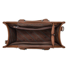 MW1339-2002  Montana West Tooled Concho Tote/Crossbody -Brown