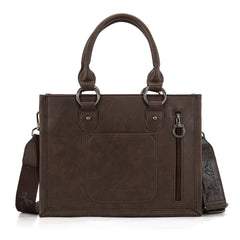 MW1339-2002  Montana West Tooled Concho Tote/Crossbody -Coffee