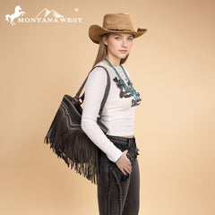MW1340G-8317 Montana West Fringe Collection Concealed Carry Tote