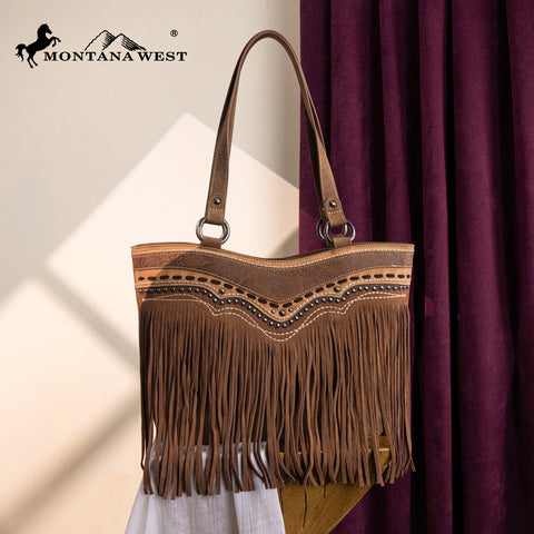 MW1340G-8317 Montana West Fringe Collection Concealed Carry Tote