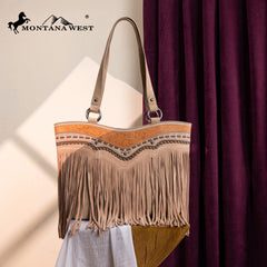 MW1340G-8317 Montana West Fringe Collection Concealed Carry Tote
