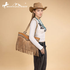 MW1340G-8317 Montana West Fringe Collection Concealed Carry Tote
