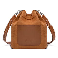MW1341-8311 Montana West Boot Stitch Fringe Drawstring Crossbody Bag