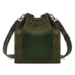 MW1341-8311 Montana West Boot Stitch Fringe Drawstring Crossbody Bag