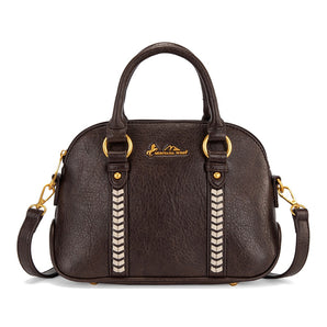 MW1341-8360CF Montana West Whipstitch Dome Satchel Bag - Coffee