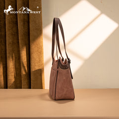 MW1344-8250 Montana West Embroidered Boot Scroll Tote