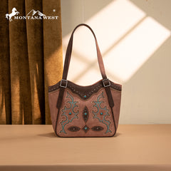 MW1344-8250 Montana West Embroidered Boot Scroll Tote