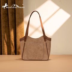 MW1344-8250 Montana West Embroidered Boot Scroll Tote