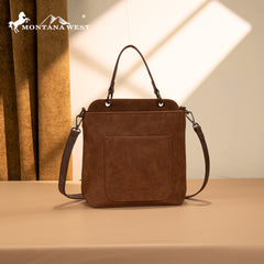 MW1344-8319 Montana West Embroidered Boot Scroll Top Handle Crossbody With Coin Pouch