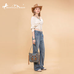 MW1348-918  Montana West Embroidered Hobo Bag