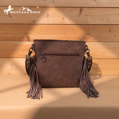 MW1350-8360 Montana West Tooled Aztec Concho Collection Crossbody -Coffee