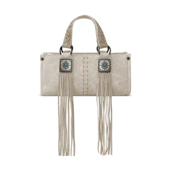 MW1351-888 Montana West Western Fringe Concho Collection Mini Crossbody Bag  - Beige