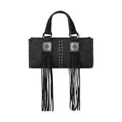 MW1351-888 Montana West Western Fringe Concho Collection Mini Crossbody Bag  -Black