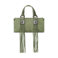 MW1351-888 Montana West Western Fringe Concho Collection Mini Crossbody Bag  -Green