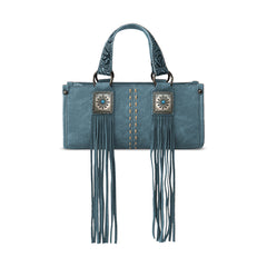 MW1351-888 Montana West Western Fringe Concho Collection Mini Crossbody Bag  -Jean