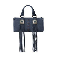MW1351-888 Montana West Western Fringe Concho Collection Mini Crossbody Bag  - Navy