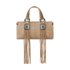 MW1351-888 Montana West Western Fringe Concho Collection Mini Crossbody Bag  -Tan