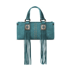 MW1351-888 Montana West Western Fringe Concho Collection Mini Crossbody Bag  -Turquoise