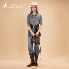 MW1352-8121  Montana West Western Embroidered Mini Tote Crossbody