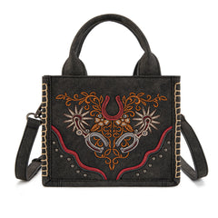 MW1352-8121  Montana West Western Embroidered Mini Tote Crossbody